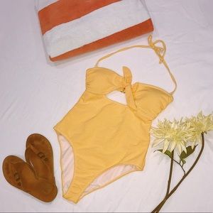 Medium No Boundaries Yellow Tie Front One Piece